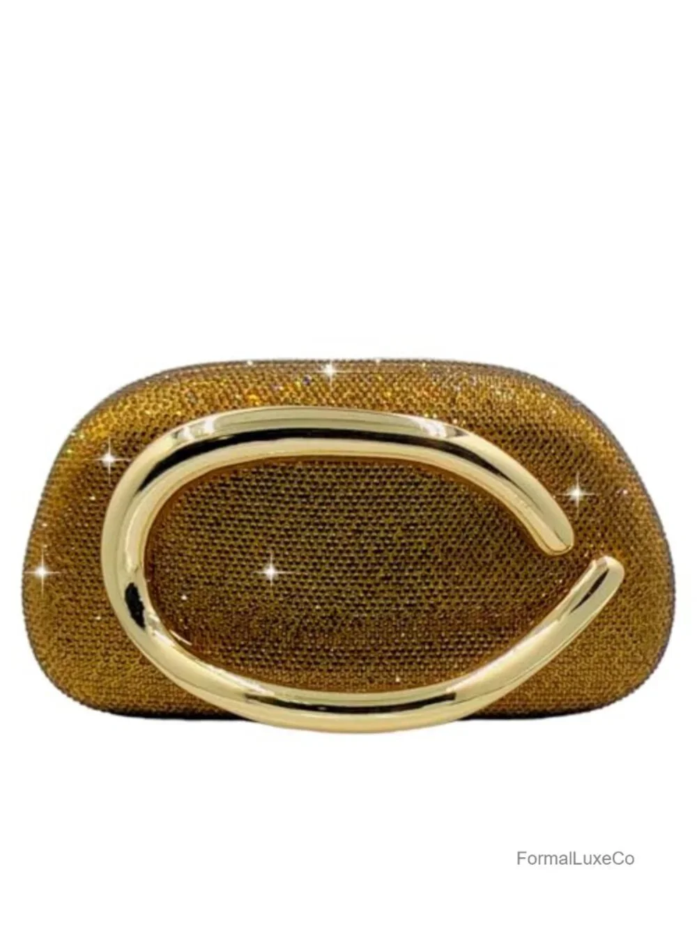 Crystal Rhinestone Clutch Purse for Women Evening Sparkly Hardcase Metal Frame